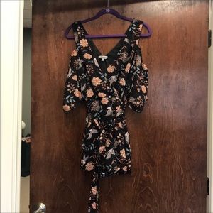 Flower & Swan Pattern Romper